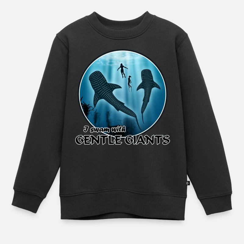 Requins baleines - Sweat Premium enfant bio - noir