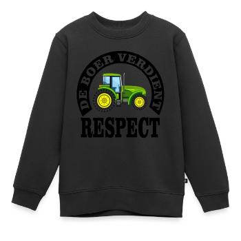 Landwirte verdienen Respekt - Kinder Premium Organic Sweatshirt - Schwarz - Vorne - AI Model Kid Female (0cm)