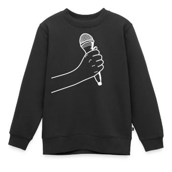 Hand with microphone - Kids Premium Organic Sweatshirt - black - Front - AI Model Kid Female (0cm)