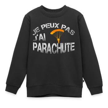 Parachute - Sweat Premium enfant bio - noir - Devant - AI Model Kid Female (0cm)