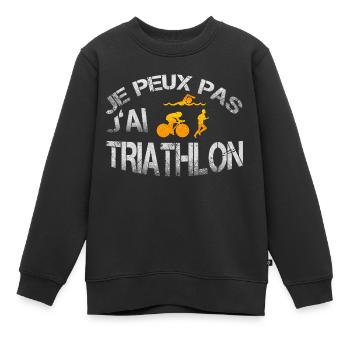 Ich hab Triathlon – Ausreden tabu - Kinder Premium Organic Sweatshirt - Schwarz - Vorne - AI Model Kid Female (0cm)