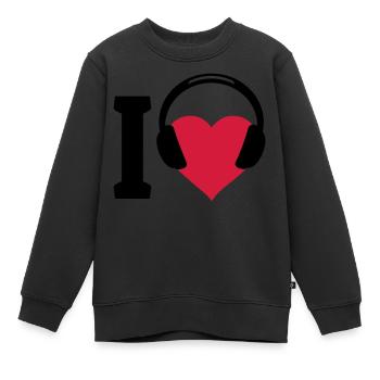 I love Music - Kinder Premium Organic Sweatshirt - Schwarz - Vorne - AI Model Kid Female (0cm)