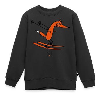 schlauer Skifahrer - Kinder Premium Organic Sweatshirt - Schwarz - Vorne - AI Model Kid Female (0cm)