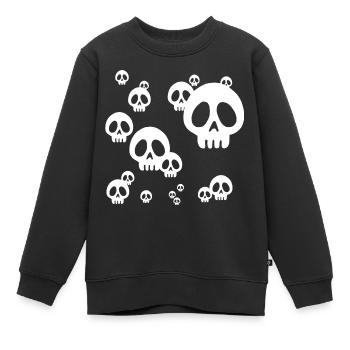 Invasion Manga Schädel (weiß) - Kinder Premium Organic Sweatshirt - Schwarz - Vorne - AI Model Kid Female (0cm)