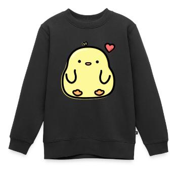 Poussin - Sweat Premium enfant bio - noir - Devant - AI Model Kid Female (0cm)