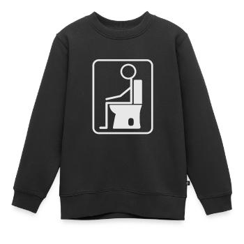 Toilettes, toilettes, bâtons - Sweat Premium enfant bio - noir - Devant - AI Model Kid Female (0cm)