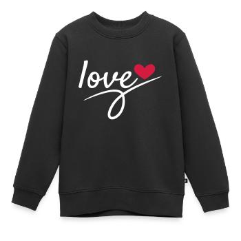 Saint Valentin Romantique - Sweat Premium enfant bio - noir - Devant - AI Model Kid Female (0cm)