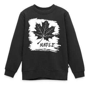 Maple. Canada. Leaf. - Kids Premium Organic Sweatshirt - black - Front - AI Model Kid Female (0cm)