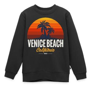 Venice Beach Sommer Kalifornien Palmeninsel Sunset - Kinder Premium Organic Sweatshirt - Schwarz - Vorne - AI Model Kid Female (0cm)