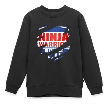 Ninja Warrior In Training - Kinder Premium Organic Sweatshirt - Schwarz - Vorne - AI Model Kid Female (0cm)