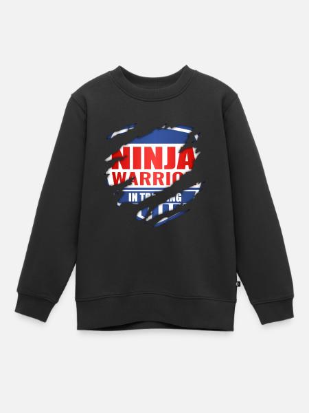 Ninja Warrior In Training - Kinder Premium Organic Sweatshirt - Schwarz