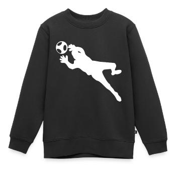 Fußball Torwart - Kinder Premium Organic Sweatshirt - Schwarz - Vorne - AI Model Kid Female (0cm)