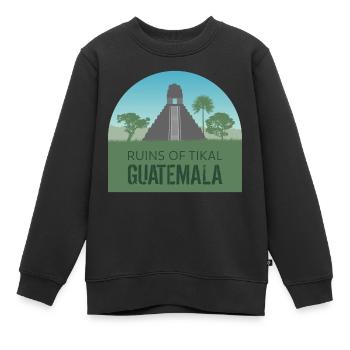 Tikal - Guatemala - Kinder Premium Organic Sweatshirt - Schwarz - Vorne - AI Model Kid Female (0cm)