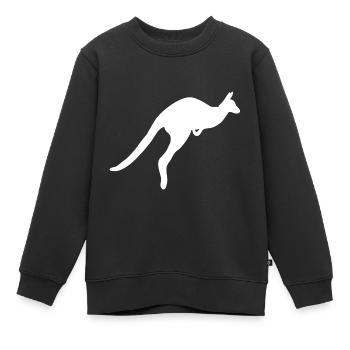 Kangourou - Sweat Premium enfant bio - noir - Devant - AI Model Kid Female (0cm)