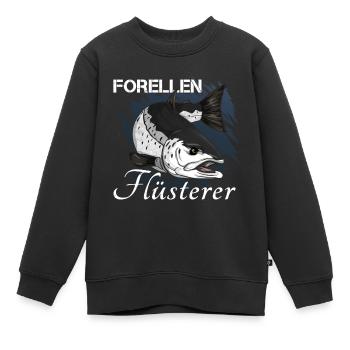 Forellen Flüsterer - Kinder Premium Organic Sweatshirt - Schwarz - Vorne - AI Model Kid Female (0cm)