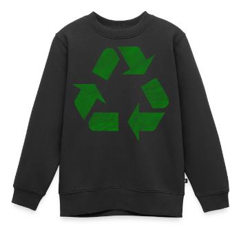 Recycle Logo im Vintage Look zum Earth Day - Kinder Premium Organic Sweatshirt - Schwarz - Vorne - AI Model Kid Female (0cm)