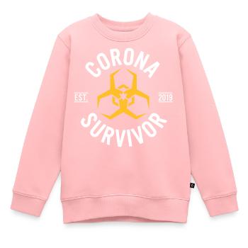 Corona Survivor 2019 - Sweat Premium enfant bio - rose - Devant - AI Model Kid Female (0cm)