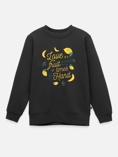 Citation d'amour banane citron jaune mignon - Sweat Premium enfant bio - noir