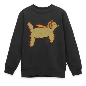 Fluffy Dog Bearlike Kreatur - Kinder Premium Organic Sweatshirt - Schwarz - Vorne - AI Model Kid Female (0cm)