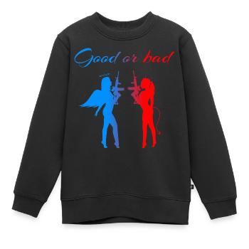 Engel & Teufel - Kinder Premium Organic Sweatshirt - Schwarz - Vorne - AI Model Kid Female (0cm)