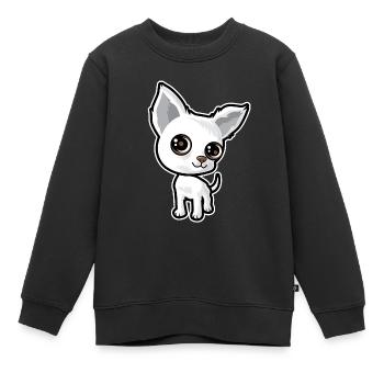 Welpe - Kinder Premium Organic Sweatshirt - Schwarz - Vorne - AI Model Kid Female (0cm)