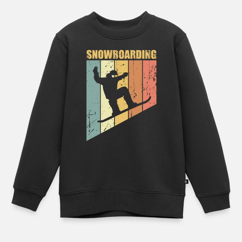 Snowboard Snowboard Snowboard - Sweat Premium enfant bio - noir