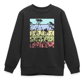 Motif floral de printemps - Sweat Premium enfant bio - noir - Devant - AI Model Kid Female (0cm)