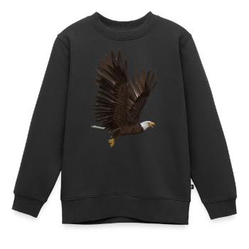 Adler - Kinder Premium Organic Sweatshirt - Schwarz - Vorne - AI Model Kid Female (0cm)