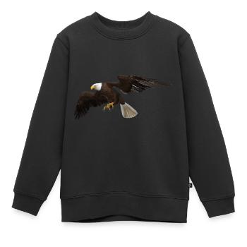 Eagle - Kids Premium Organic Sweatshirt - black - Front - AI Model Kid Female (0cm)