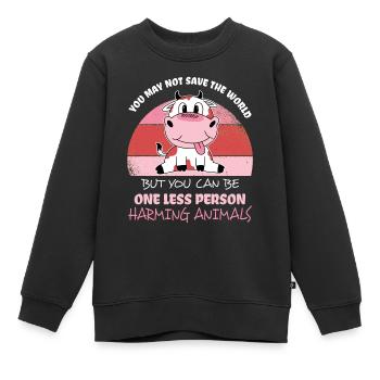 Vegan Tierschutz Tierschützer Veganer Veganerin - Kinder Premium Organic Sweatshirt - Schwarz - Vorne - AI Model Kid Female (0cm)