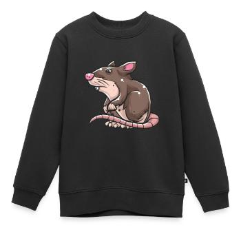 Braune Ratte - Kinder Premium Organic Sweatshirt - Schwarz - Vorne - AI Model Kid Female (0cm)