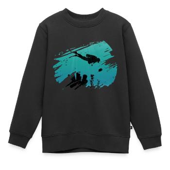 Taucher tauchen - Kinder Premium Organic Sweatshirt - Schwarz - Vorne - AI Model Kid Female (0cm)