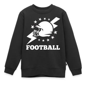 Football Helm - Kinder Premium Organic Sweatshirt - Schwarz - Vorne - AI Model Kid Female (0cm)