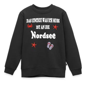 Nordsee - Kinder Premium Organic Sweatshirt - Schwarz - Vorne - AI Model Kid Female (0cm)