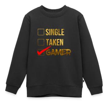 Single Vergeben Gamer - Kinder Premium Organic Sweatshirt - Schwarz - Vorne - AI Model Kid Female (0cm)