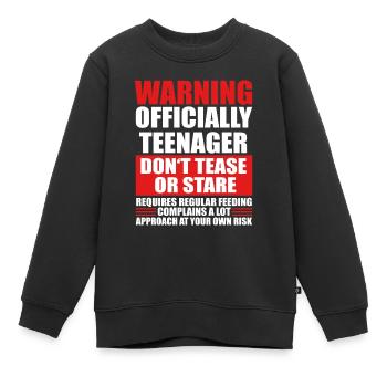 Cadeau adolescent 13e anniversaire - Sweat Premium enfant bio - noir - Devant - AI Model Kid Female (0cm)