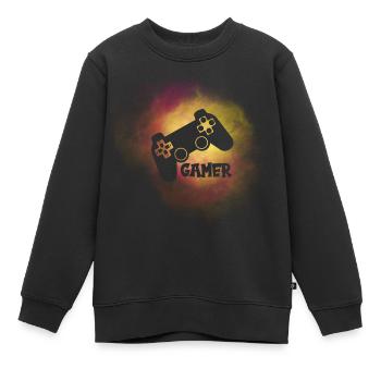 Gamer Gamer-Gamepad - Kinder Premium Organic Sweatshirt - Schwarz - Vorne - AI Model Kid Female (0cm)