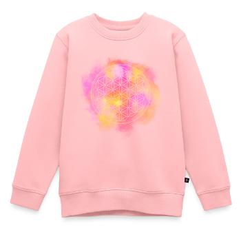 Fleur de vie mandala - Sweat Premium enfant bio - rose - Devant - AI Model Kid Female (0cm)
