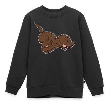Pili1 2 - Sweat Premium enfant bio - noir - Devant - AI Model Kid Female (0cm)