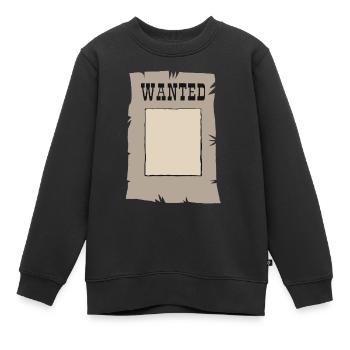 Recherché prison criminelle - Sweat Premium enfant bio - noir - Devant - AI Model Kid Female (0cm)