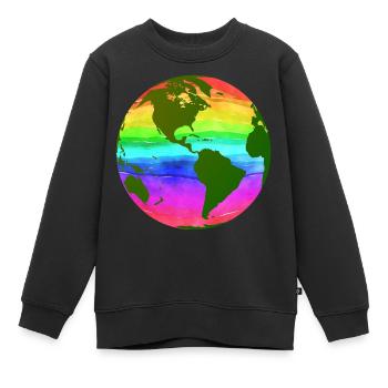 bunte welt - Kinder Premium Organic Sweatshirt - Schwarz - Vorne - AI Model Kid Female (0cm)