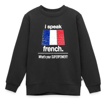 Französisch - Frankreich - Franzose - Sprache - Kinder Premium Organic Sweatshirt - Schwarz - Vorne - AI Model Kid Female (0cm)