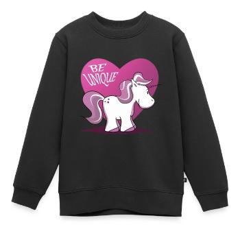 Einhorn Pegasus Pferd Reiten Pony Pferde Magie - Kinder Premium Organic Sweatshirt - Schwarz - Vorne - AI Model Kid Female (0cm)