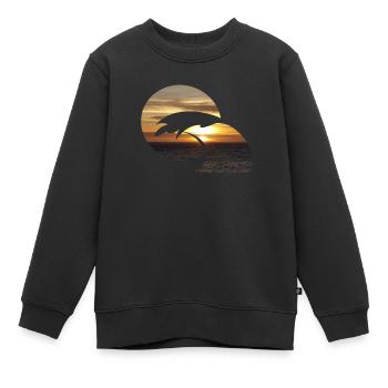 Wellenreiten Sonnenuntergang - Kinder Premium Organic Sweatshirt - Schwarz - Vorne - AI Model Kid Female (0cm)