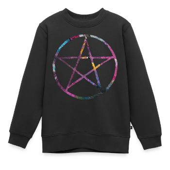 Pentagramm Paint - Kinder Premium Organic Sweatshirt - Schwarz - Vorne - AI Model Kid Female (0cm)