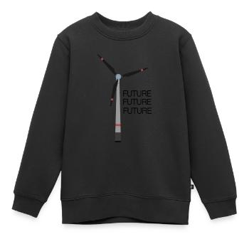 Moulin à vent - Sweat Premium enfant bio - noir - Devant - AI Model Kid Female (0cm)