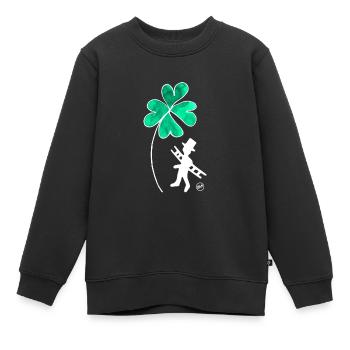 *BAM* be_lucky - Sweat Premium enfant bio - noir - Devant - AI Model Kid Female (0cm)
