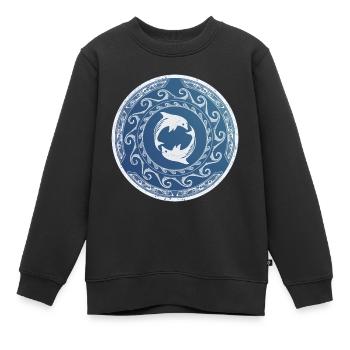 Delfine Zwillinge - Kinder Premium Organic Sweatshirt - Schwarz - Vorne - AI Model Kid Female (0cm)