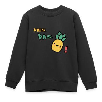 Dias Das Ananas - Kinder Premium Organic Sweatshirt - Schwarz - Vorne - AI Model Kid Female (0cm)
