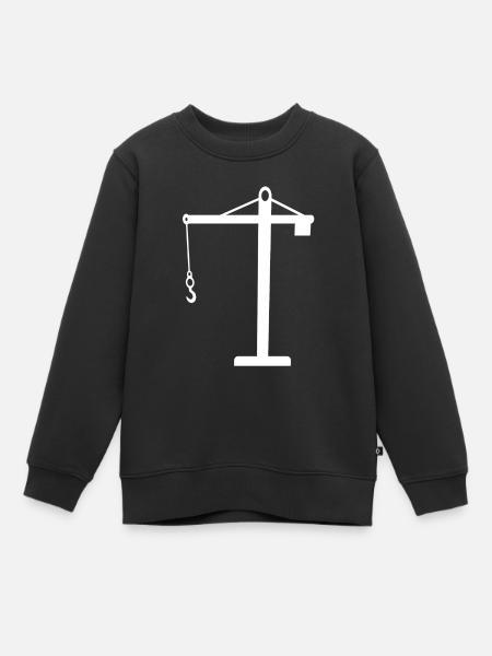 grue - Sweat Premium enfant bio - noir